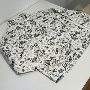 Graphic Print Button-Up Shirt